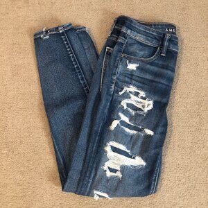 AE American Eagle "NE(X)T LEVEL STRETCH" Distressed Jeggings, size 4R